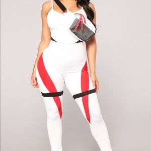 FashionNova white jumpsuit